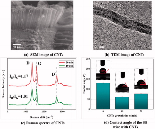 Figure 4. Characterization of flame-grown CNTs.