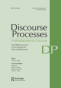Cover image for Discourse Processes, Volume 57, Issue 10, 2020