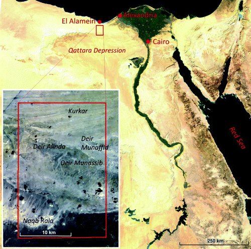 Figure 1. Study area. The red rectangle indicates the mapped area.