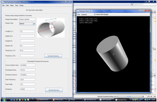 Figure 11. Automated KBE engineering geometry for sleeve shape.