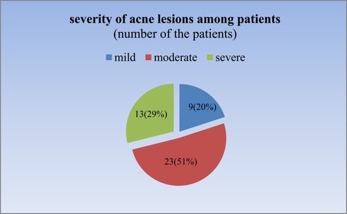 Figure 1 Severity of acne among patients.