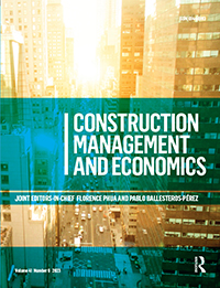 Cover image for Construction Management and Economics, Volume 41, Issue 6, 2023