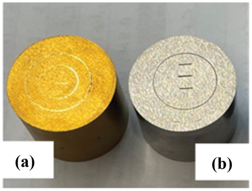 Figure 1. Samples, (a) TiN, and (b) EN 19 uncoated.