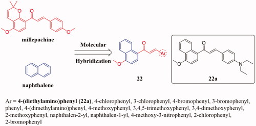 Figure 14. Naphthalene-chalcone compounds of 22.