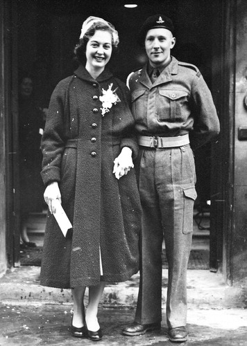 Figure 2. Bill and Judy Chaloner’s wedding at Chelsea Town Hall, London in 1955 (sections 7 and 8). Photographer unknown. The image is reproduced with the approval of the Chaloner family.