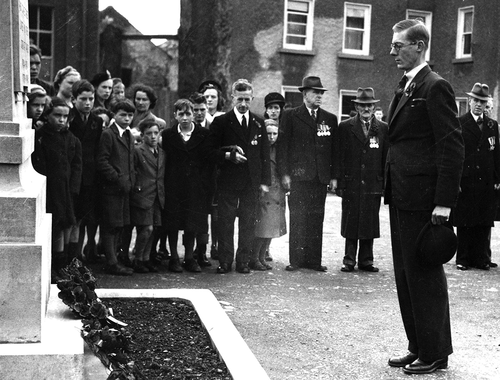 Figure 9. Major Hutton-Bury at Tullamore war memorial circa 1950s. Courtesy of Offaly History Centre, Tullamore