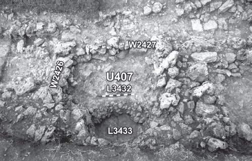 Fig. 5: The supposed iron-processing furnace, in 1996 (photo taken at time of excavation)