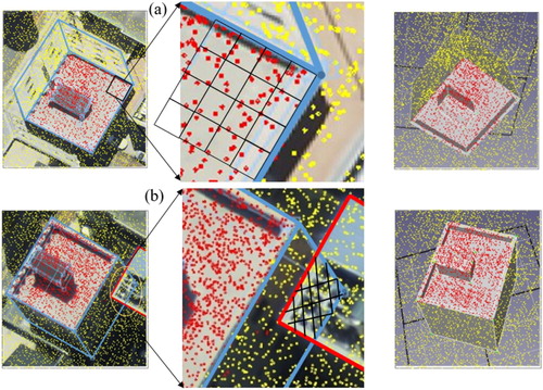 Figure 14. Comparing 3-D buildings with LiDAR point clouds.
