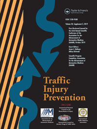 Cover image for Traffic Injury Prevention, Volume 20, Issue sup2, 2019