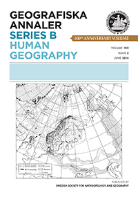 Cover image for Geografiska Annaler: Series B, Human Geography, Volume 100, Issue 2, 2018