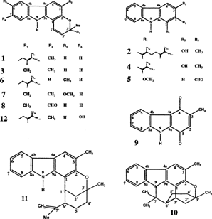 Figure 1. Structures of compounds 1–12