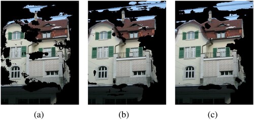 Figure 3. Building extracted by three segmentation networks. (a) SegNet. (b) UNet++. (c) MANet.