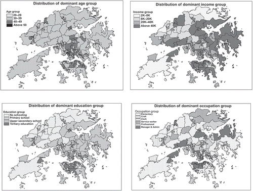 Figure 2. Distribution maps of demographic and socio-economic attributes.