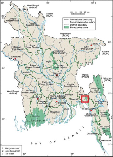 Figure 1. The study site in southern Bangladesh (Source: Bangladesh Forest Department).