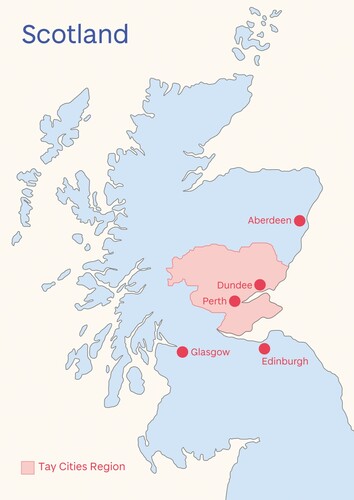 Figure 1. Map of the Tay Cities Region.Source: © University of Dundee 2021.