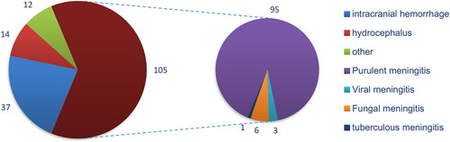 Figure 2 Composite pie chart of clinical symptoms of patients with positive cerebrospinal fluid culture.