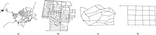 Figure 2. Scheme of the cases of study: a) Sys473, b) Sys365, c) Sys47 and d) Sys40.