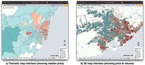 Figure 3. The screenshots of the Australian Property Market Explorer. Image source: Australian Property Market Explorer, 2023.