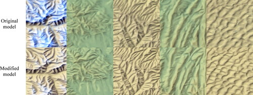 Figure 16. Comparison between original and optimised shaded relief maps for different landform types.