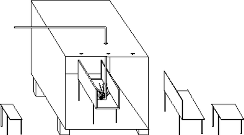 FIG. 6 Air velocity test duct with barriers.