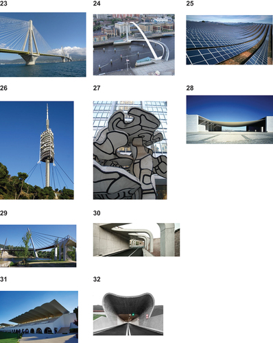 Figure 9. Images of construction works presented for the selection of those considered to be designed by an architect.