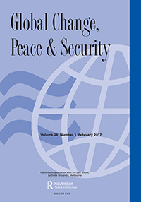 Cover image for Global Change, Peace & Security, Volume 29, Issue 1, 2017