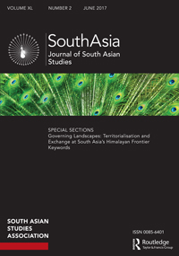 Cover image for South Asia: Journal of South Asian Studies, Volume 40, Issue 2, 2017