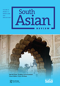 Cover image for South Asian Review, Volume 43, Issue 1-2, 2022