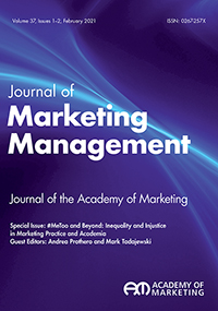 Cover image for Journal of Marketing Management, Volume 37, Issue 1-2, 2021