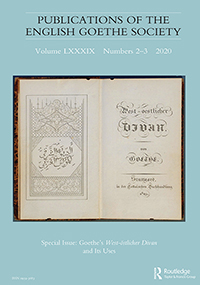 Cover image for Publications of the English Goethe Society, Volume 89, Issue 2-3, 2020