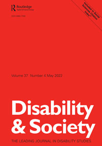 Cover image for Disability & Society, Volume 37, Issue 4, 2022