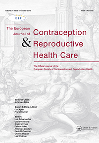Cover image for The European Journal of Contraception & Reproductive Health Care, Volume 24, Issue 5, 2019