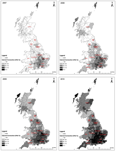 Figure 6. Households with an internet connection, 2007–10.Source: Acxiom Research Opinion Poll (ROP).