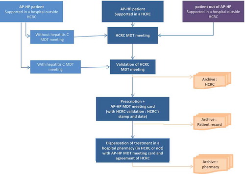 Figure 1. Organizational chart of MDT meetings for hepatitis C patient in Paris area.