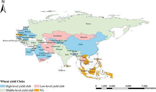 Figure 4. The distribution of club members in the countries along the BR