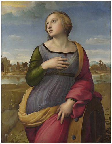 Figure 1. Saint Catherine of Alexandria, Raphael c. 1507, oil on poplar. ©National Gallery, London.