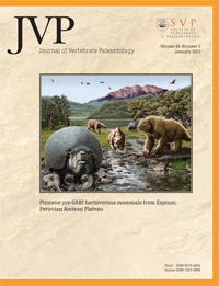 Cover image for Journal of Vertebrate Paleontology, Volume 43, Issue 1, 2023
