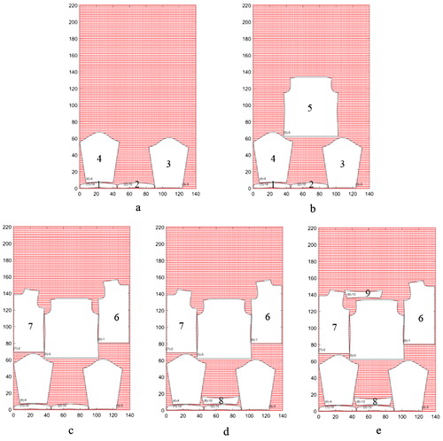 Figure 4. An example of cutting part placement on grid points and gap filling.