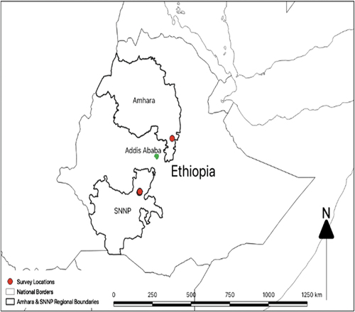 Figure 1. Map of Ethiopia and survey locations.