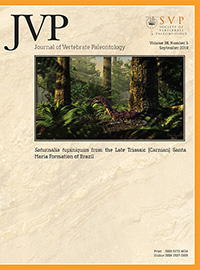Cover image for Journal of Vertebrate Paleontology, Volume 38, Issue 5, 2018