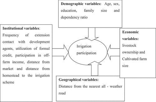 Figure 1. Conceptual framework for determinants of irrigation participation.Source: Modified from Mengistie and Kidane (2016)
