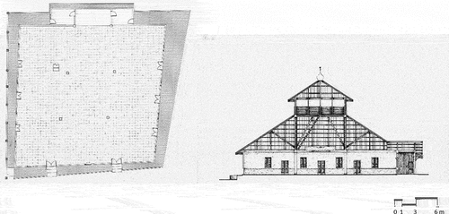 Figure 8. Floor plan and section of Al Jihad Mosque.