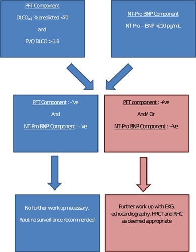 Figure 2 The ASIG (Australian Scleroderma Interest Group) algorithm to screen for pulmonary arterial hypertension in a patient with systemic sclerosis