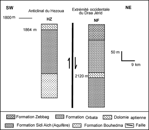Fig. 12 Faille entravant la communication entre la région de Hezoua et celle de Nefta.
