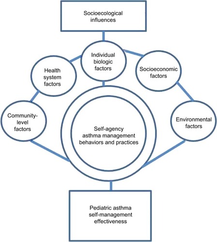 Figure 1 A conceptual framework for measuring self-management effectiveness among pediatric asthma patients and families.
