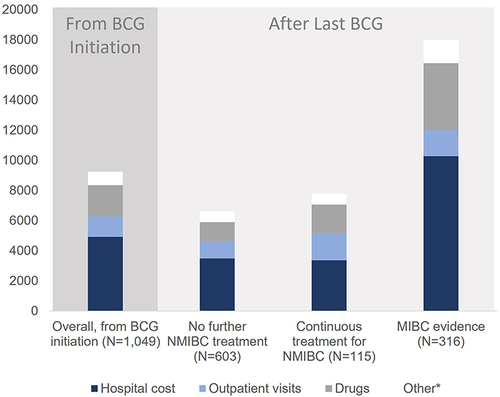 Figure 2 Costs (€) per patient-year, overall and in patient subgroups.