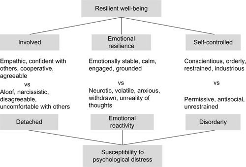 Figure 1 Three personality traits of the health professional resilience model.
