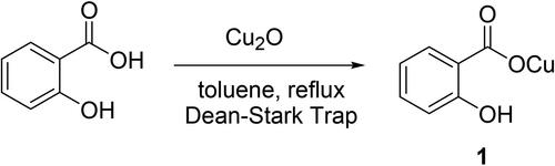 Scheme 1. Preparation of copper(I) salicylate (1).