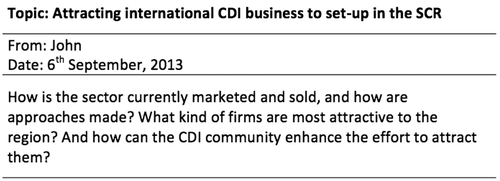 Figure 3. Posting to the online discussion forum reflecting concerns with ‘routes for internationalization’.