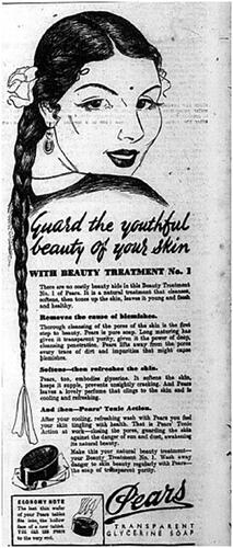 Figure 1. Advertisement for Pears soap (Oct. 1940). Source: The Illustrated Weekly of India (Bombay) (20 Oct. 1940), p. 51, British Library, London.